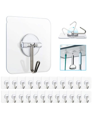 Removable Wall Hooks 20 Pieces - 13 lbs Ceiling Hooks, Clear Seamless, Waterproof, Oil Proof, Suitable for Kitchen, Bathroom, Office and Window - 10 Pack - pzsku/Z9D33E046827F54C571CBZ/45/1744361041/1bc460ce-c822-4ce0-9bd1-a2271d6b625e