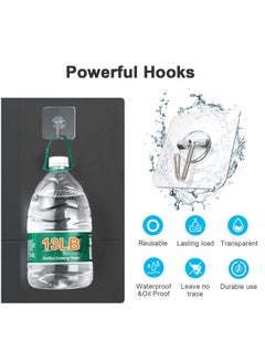 General Removable Wall Hooks 20 Pieces - 13 lbs Ceiling Hooks, Clear Seamless, Waterproof, Oil Proof, Suitable for Kitchen, Bathroom, Office and Window - 10 Pack  - Image 5