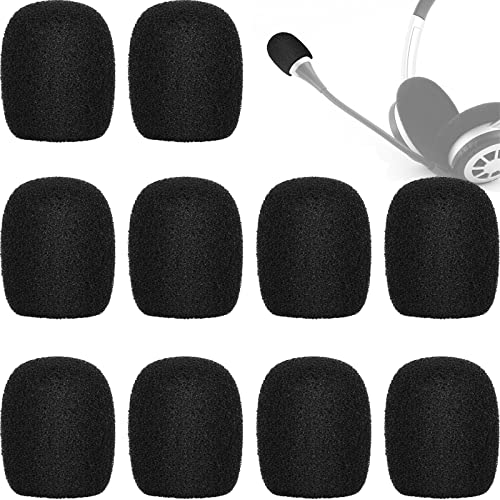 ChromLives Lapel Headset Microphone Windscreens Foam Covers Microphone Covers Mini Size Color Black 10 Pack - Image 1