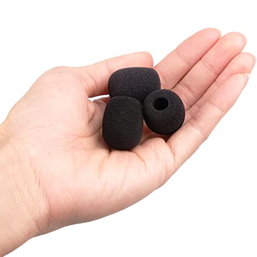 ChromLives Lapel Headset Microphone Windscreens Foam Covers Microphone Covers Mini Size Color Black 10 Pack - Image 4