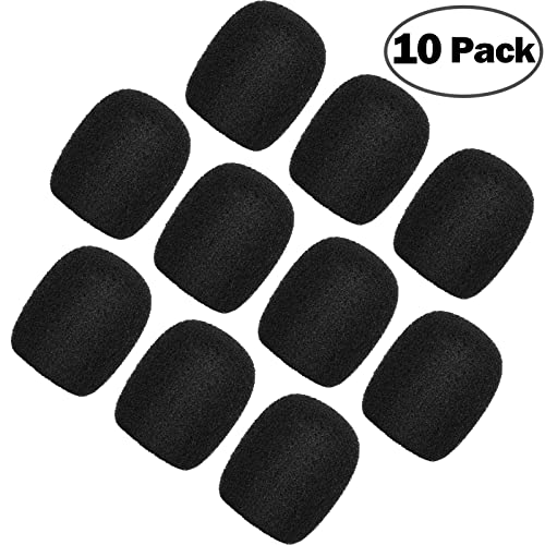 ChromLives Lapel Headset Microphone Windscreens Foam Covers Microphone Covers Mini Size Color Black 10 Pack - Image 2