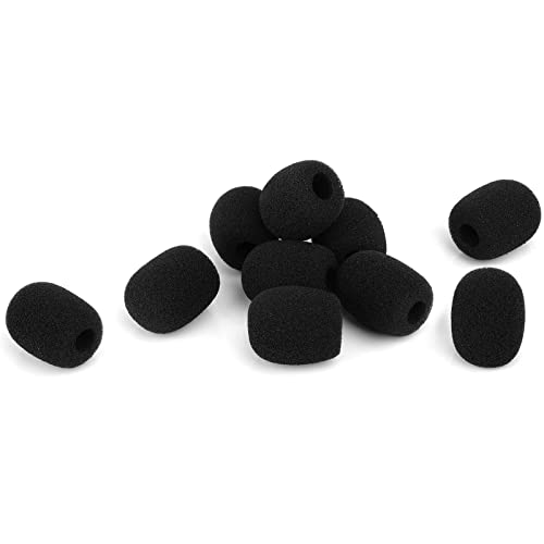 ChromLives Lapel Headset Microphone Windscreens Foam Covers Microphone Covers Mini Size Color Black 10 Pack - Image 3