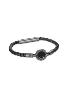 CERRUTI 1881 Enzo Grey and Black Leather Bracelet  - Image 1