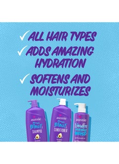 Aussie Aussie Miracle Moist Shampoo and Conditioner with 3 Minute Miracle Deep Conditioner, Avocado & Jojoba Oil, Paraben-Free, Moisturizes & Detangles, All Hair Types, Citrus Floral Scent, 3 Pack 68.4 Fl Oz  - Image 2