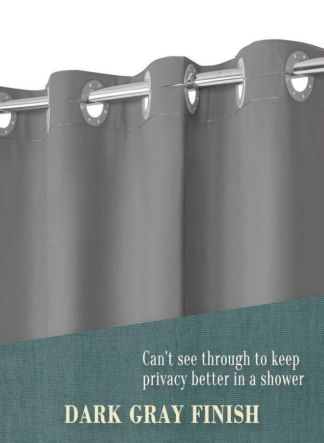 ABLUEN No Hook PEVA Shower Curtain or Liner - 8G Heavy Duty Grey Bathroom Shower Curtain No Hooks Required, Waterproof Plastic & PVC Free, Standard Size 71 x 74, Dark Gray - Image 4