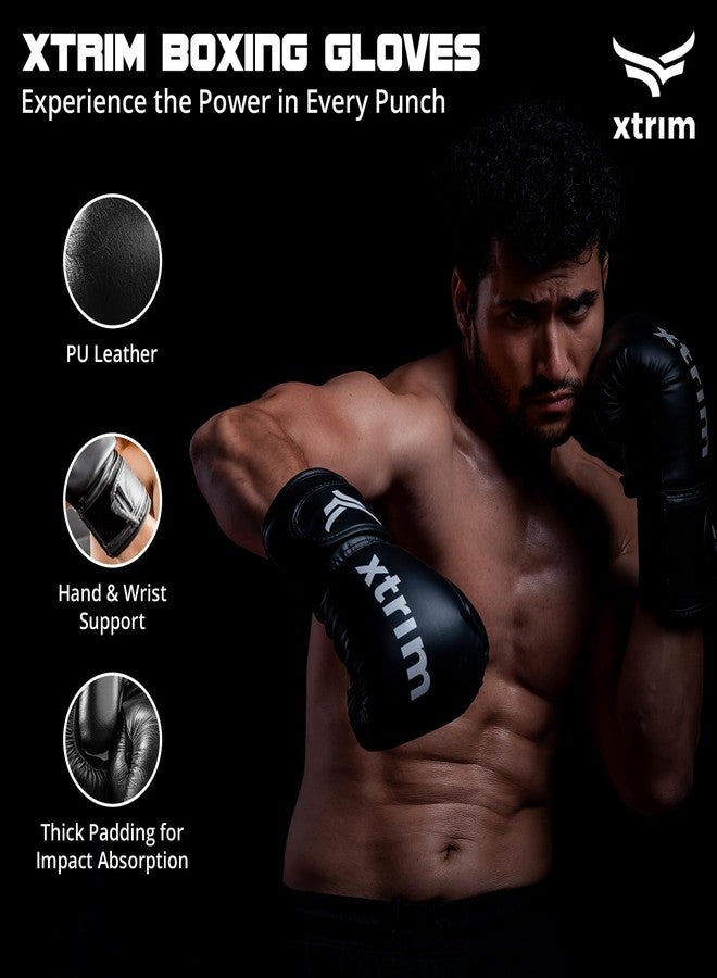 Xtrim Boxing Gloves for Men & Women, 10 Oz, Comes with Easy to Carry Mesh Bag, Fighting & Workout Gloves, Punch, Kick, Slam Sparring & Training Gloves for Heavy Bag Workouts, MMA Sports, PU Leather - Image 4