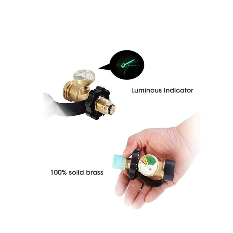 SOLARAE Pol Propane Gas Meter Tank Built-In Leak Detector, Suitable for Propane Tank Gas Cylinder Pol Pressure Gauge Connector Gas Tank Interface Copper Fittings - Image 4