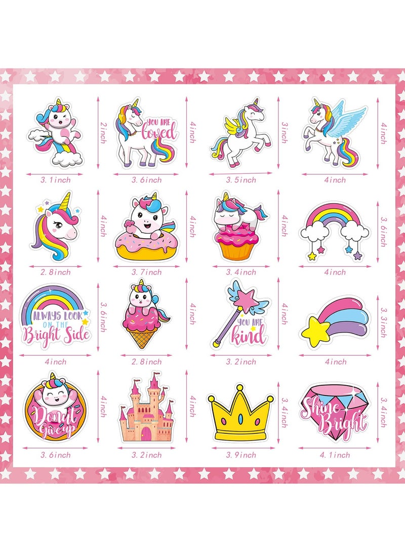 SYOSI 16 Piece Refrigerator Magnets Lovely Funny Rainbow Unicorn-Shaped Fridge Magnet For Teens And Girls Inspirational Refrigerator Decorative Magnet For Locker Fridge Kitchen And Home Essentials - Image 2