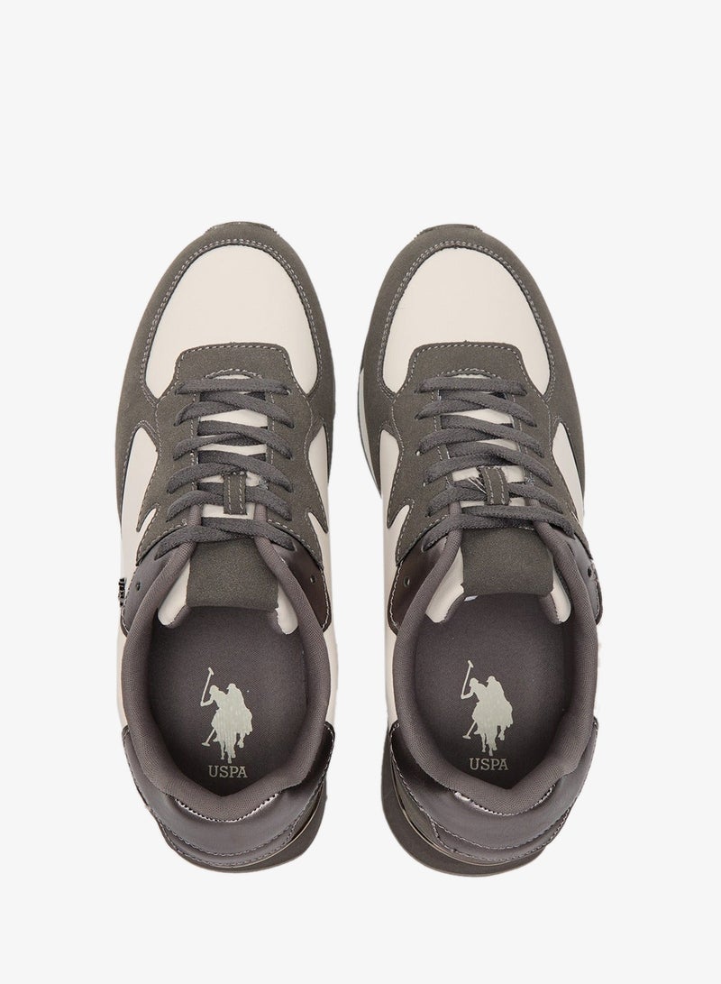 U.S. Polo Assn. Women's Grey & White Low-Top Sneakers - Stylish Accents with Lace-Up Design Shoes and Cushioned Sole for Casual Comfort - Image 3