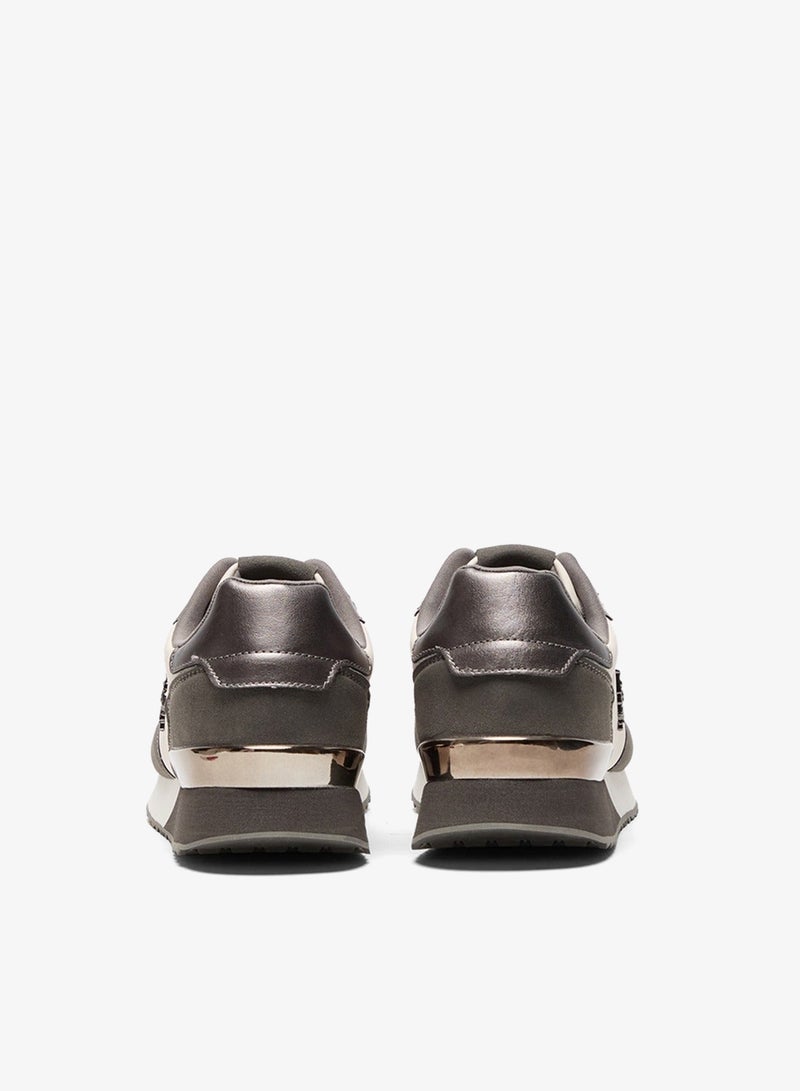 U.S. Polo Assn. Women's Grey & White Low-Top Sneakers - Stylish Accents with Lace-Up Design Shoes and Cushioned Sole for Casual Comfort - Image 4