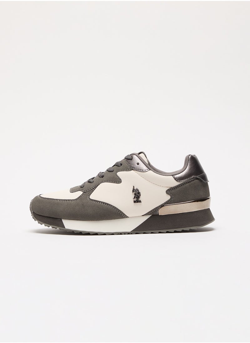 U.S. Polo Assn. Women's Grey & White Low-Top Sneakers - Stylish Accents with Lace-Up Design and Cushioned Sole for Casual Comfort  - Image 2