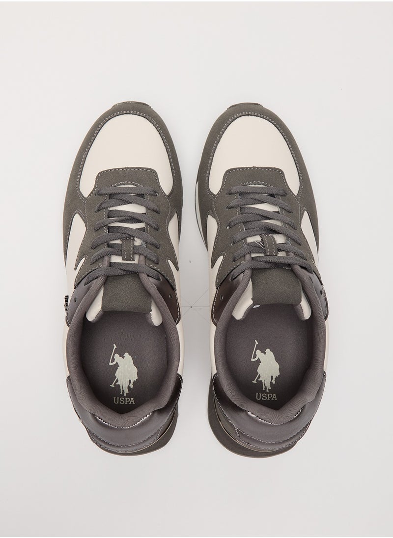 U.S. Polo Assn. Women's Grey & White Low-Top Sneakers - Stylish Accents with Lace-Up Design and Cushioned Sole for Casual Comfort  - Image 3
