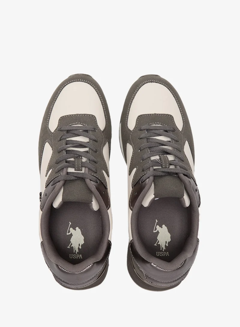 U.S. Polo Assn. White/Anthracite Women's Grey & White Low-Top Sneakers - Stylish Accents with Lace-Up Design Shoes and Cushioned Sole for Casual Comfort for Women | Best Price UAE