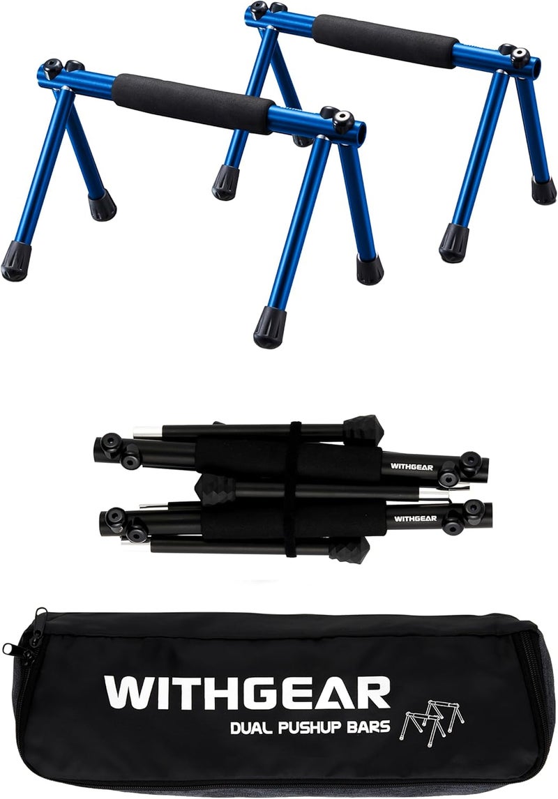 Withgear Push Up Bar – Folding Dip Bar for Home Workout, Lightweight & Portable Strength Training Equipment for Men & Women, Indoor & Outdoor Use (Hawk) - Image 1
