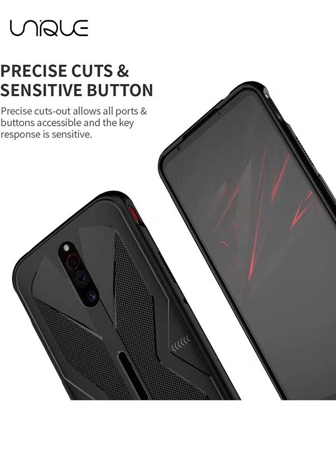 Unique Phone Case for ZTE Nubia RedMagic 5G 6.65", Silicone Bumper Cover Anti-Scratch Shockproof TPU Protective Cover (Black)  - Image 4