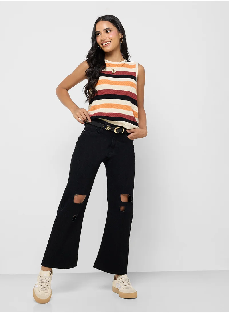 Ginger Distressed High Rise Boyfriend Jeans