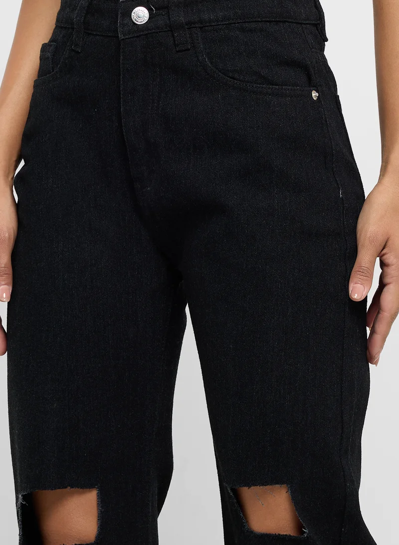 Ginger Distressed High Rise Boyfriend Jeans