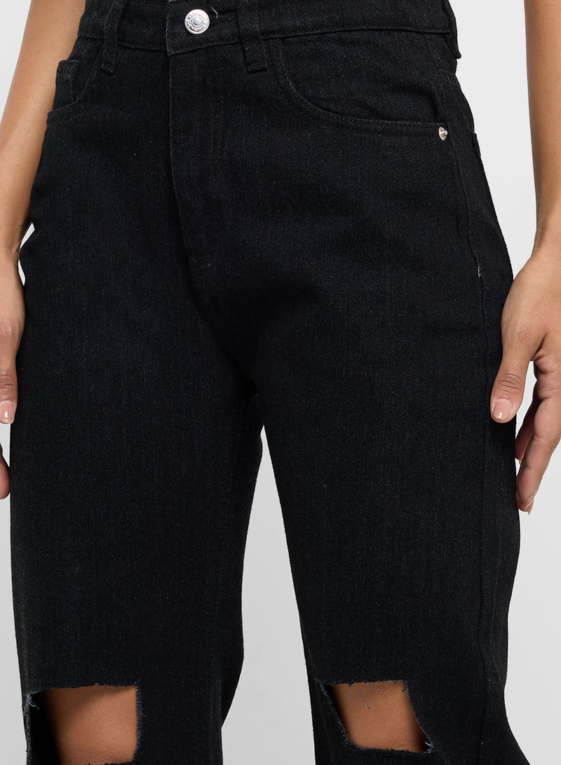 Ginger Distressed High Rise Boyfriend Jeans - Image 4