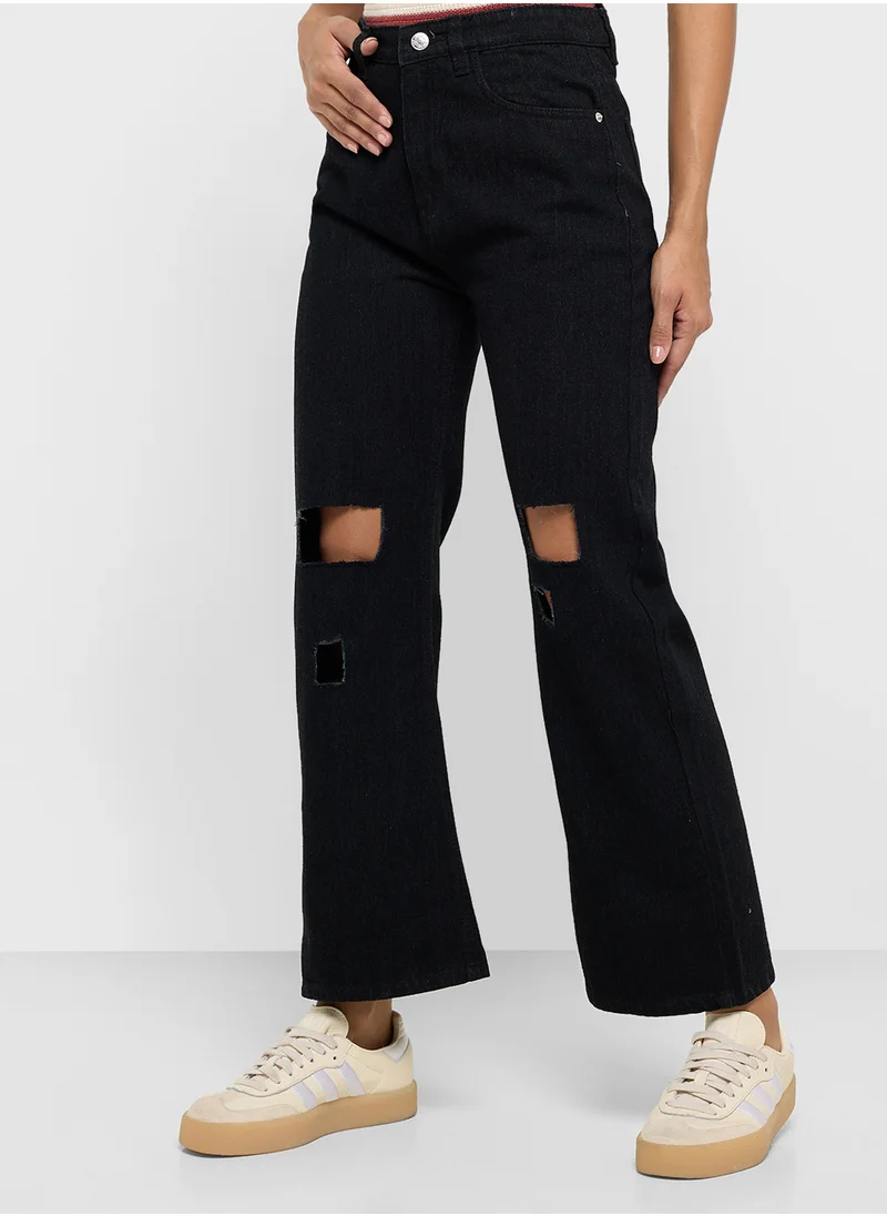 Ginger Distressed High Rise Boyfriend Jeans