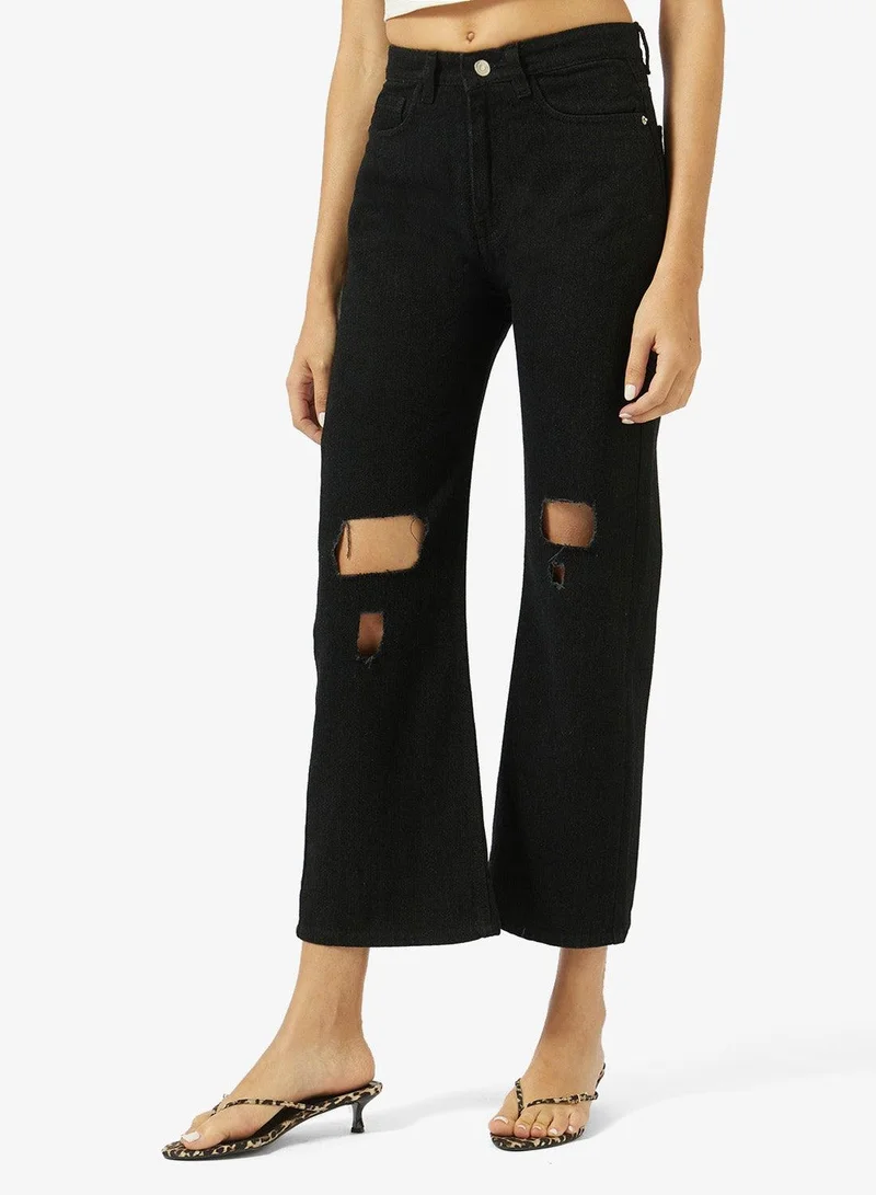 Distressed High Rise Boyfriend Jeans