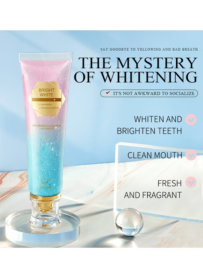 HUNMUI Nicotinamide Dazzle White Toothpaste, Whitening Toothpaste with Niacinamide, Thoroughly Removes Stains, Repairs and Protects Teeth, Protects Enamel and Relieves Sensitivity 100g - Image 4