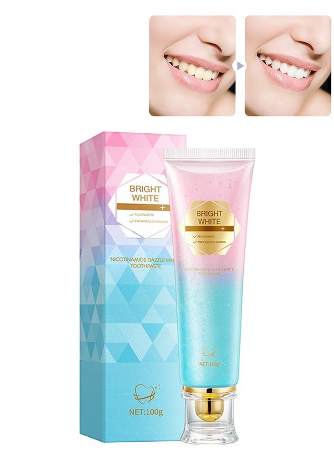 HUNMUI Nicotinamide Dazzle White Toothpaste, Whitening Toothpaste with Niacinamide, Thoroughly Removes Stains, Repairs and Protects Teeth, Protects Enamel and Relieves Sensitivity 100g - Image 3