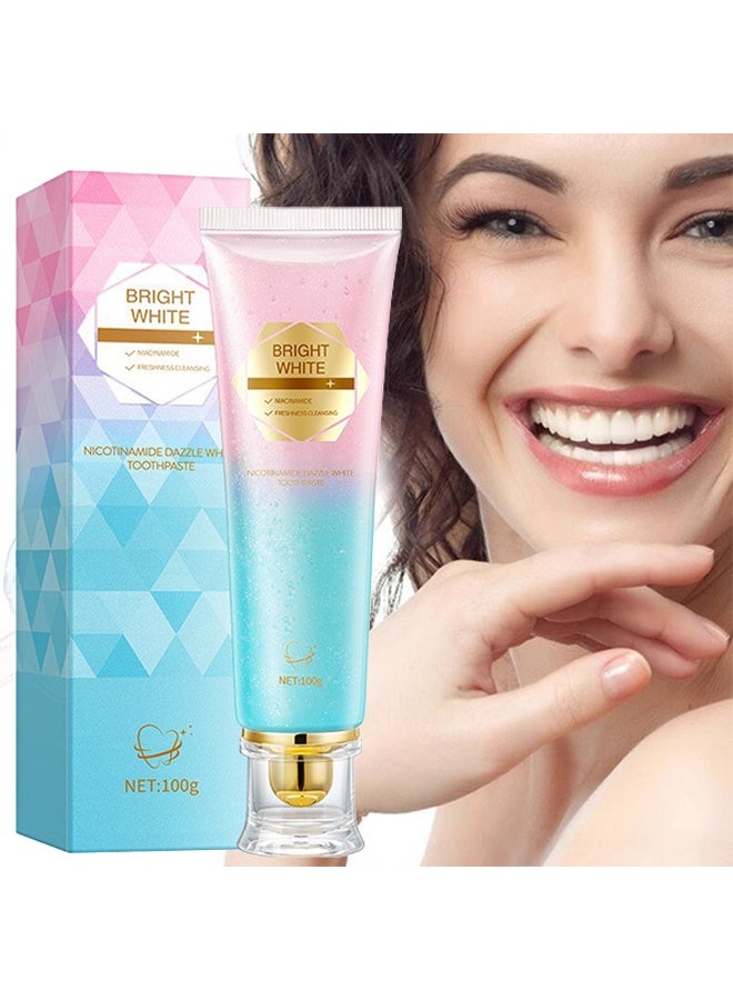 HUNMUI Nicotinamide Dazzle White Toothpaste, Whitening Toothpaste with Niacinamide, Thoroughly Removes Stains, Repairs and Protects Teeth, Protects Enamel and Relieves Sensitivity 100g - Image 2