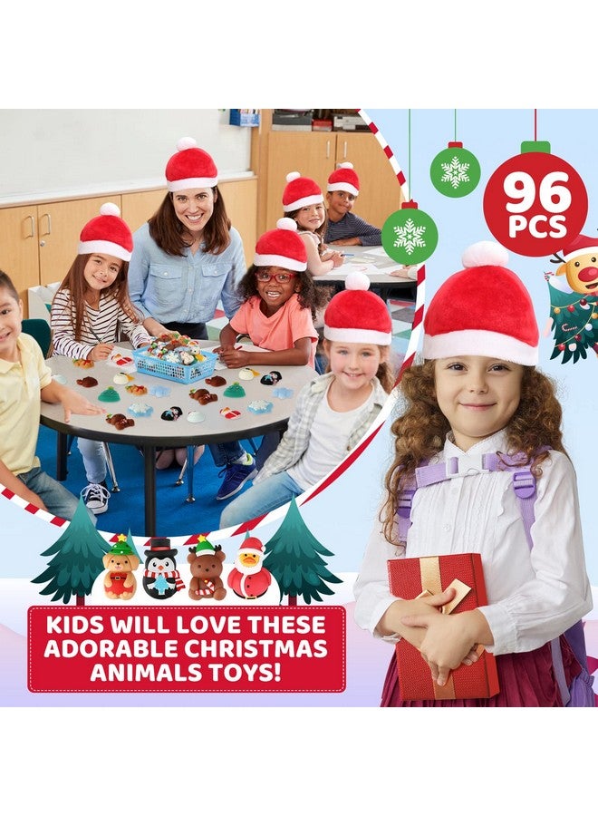 Jerify Christmas Animals Toys Christmas Rubber Ducks Bear Penguin Snowflake Elk Fidget Toy Stress Relief Toys Xmas Stockings Decor Christmas Party Favors Goody Bags Filler (48 Pcs) - Image 5