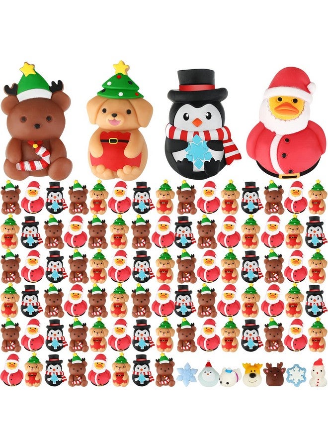 Jerify Christmas Animals Toys Christmas Rubber Ducks Bear Penguin Snowflake Elk Fidget Toy Stress Relief Toys Xmas Stockings Decor Christmas Party Favors Goody Bags Filler (48 Pcs) - Image 1