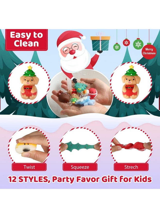 Jerify Christmas Animals Toys Christmas Rubber Ducks Bear Penguin Snowflake Elk Fidget Toy Stress Relief Toys Xmas Stockings Decor Christmas Party Favors Goody Bags Filler (48 Pcs) - Image 2
