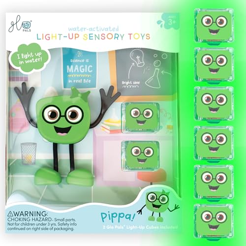 Glo Pals New Glo Pals Pippa Water-Activated Bath Toy with 6 Reusable Light-Up Cubes for Sensory Play - Image 1