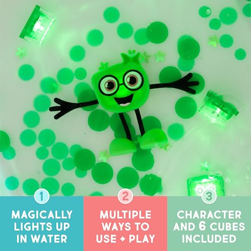 Glo Pals New Glo Pals Pippa Water-Activated Bath Toy with 6 Reusable Light-Up Cubes for Sensory Play - Image 2