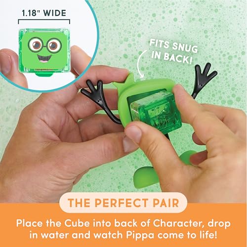 Glo Pals New Glo Pals Pippa Water-Activated Bath Toy with 6 Reusable Light-Up Cubes for Sensory Play - Image 4
