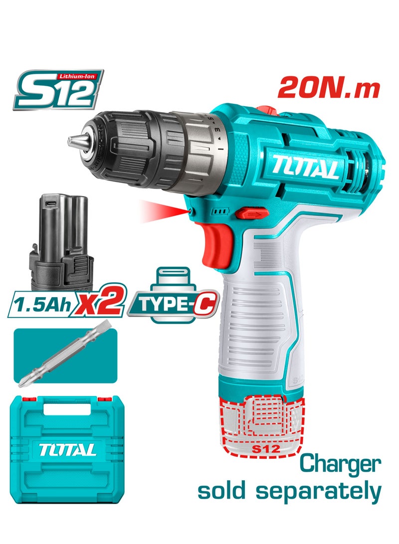 Total Drill 2 Battery 12 Volt 1.5Ah 20Nm  Tdli12202 Type C