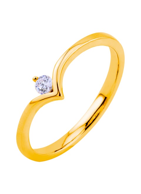 Classic Chevron 18k Gold Ring