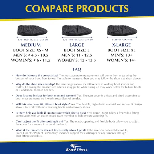 Brace Direct Rain Cover for Walking & Recovery Boots – Waterproof Non-Slip Fracture & Medical Boot Protector by Brace Direct, Medium (Fits XS–M Boots; Men’s 4.5–10.5 / Women’s 6–11.5) - Image 3