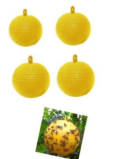 OASIS-TH Fly Traps Sticky Traps 4 PCS Gnat Traps Flying Insects Traps Ball for Indoor Outdoor House Kitchen Plants Trees Fruit Fly Traps Sticky Traps  - Image 1