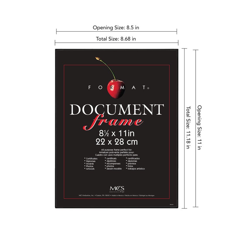 MCS Format Document Frame  Diploma and Certificate Frame  Black  8.5 x 11  6-Pack - Image 3