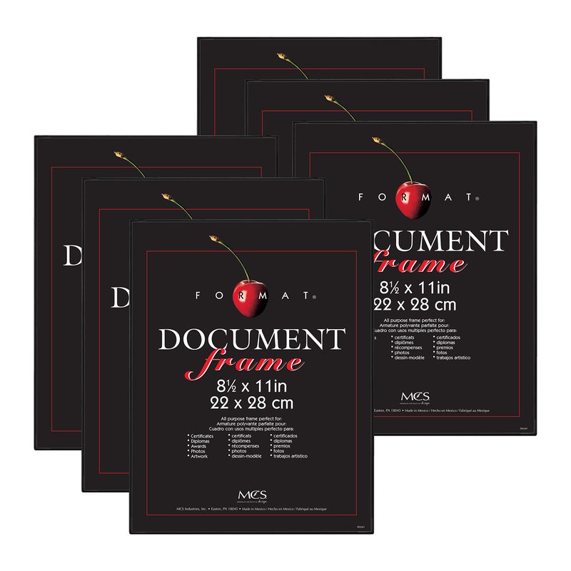 MCS Format Document Frame  Diploma and Certificate Frame  Black  8.5 x 11  6-Pack - Image 1