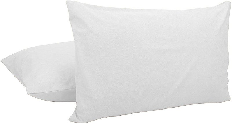 Jaipur Linen Terry Cotton Pillow Protector Dust Free Water Proof Covers Pack of 2pcs (20 Inch X 30 Inch)- White - Image 2