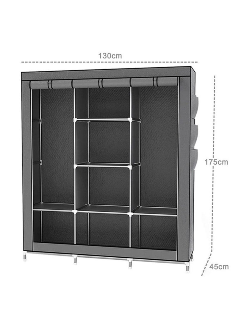 Roman Gifts Portable Fabric Canvas Wardrobe With Storage Cupboard Organiser - Image 4