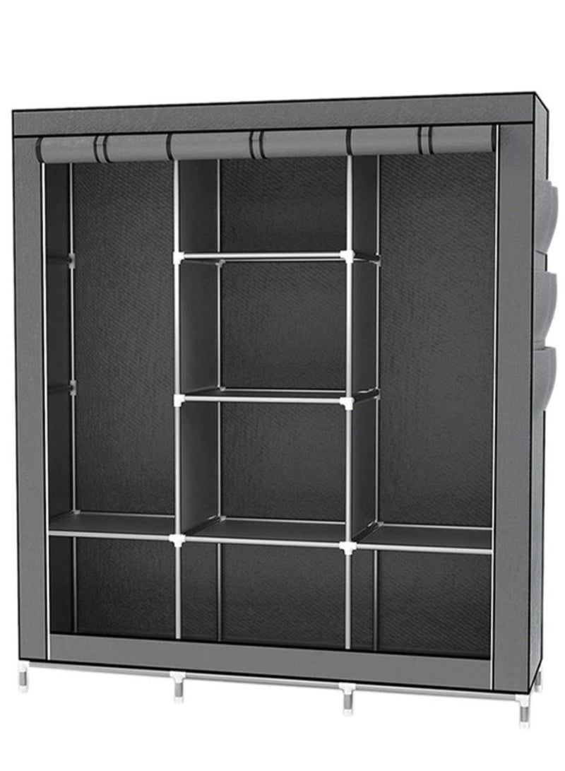 Roman Gifts Portable Fabric Canvas Wardrobe With Storage Cupboard Organiser - Image 1