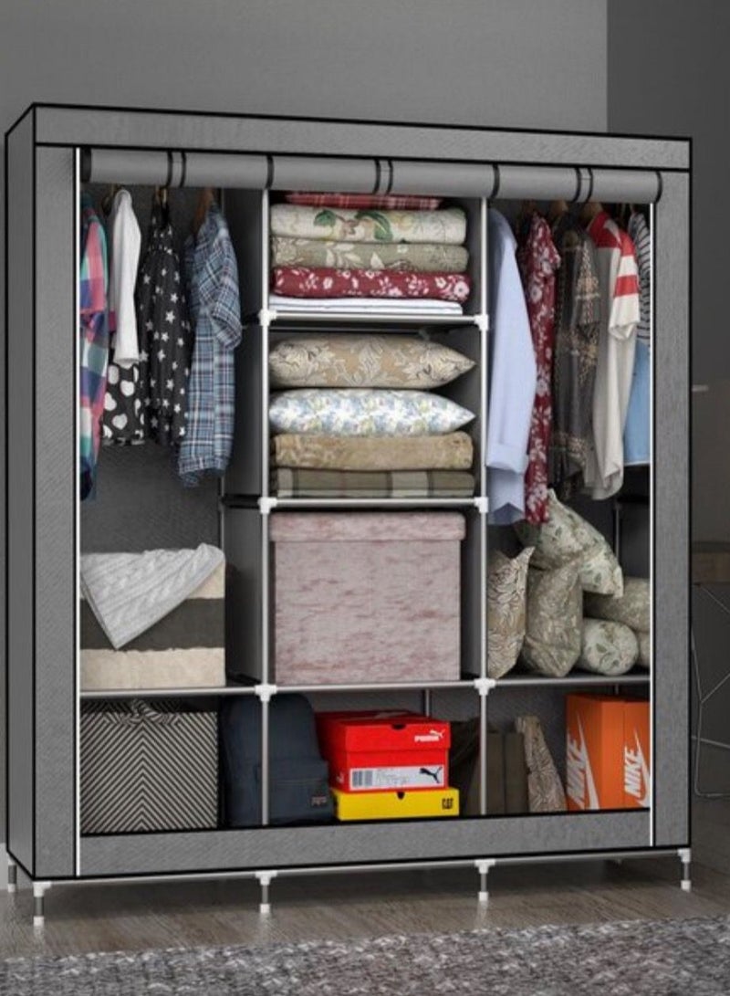 Roman Gifts Portable Fabric Canvas Wardrobe With Storage Cupboard Organiser - Image 3