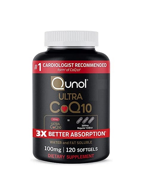 Coq10 100Mg Softgels Qunol Ultra 3X Better Absorption Coenzyme Q10 Supplements Antioxidant Supplement For Vascular And Heart Health & Energy Production 4 Month Supply 120 Count