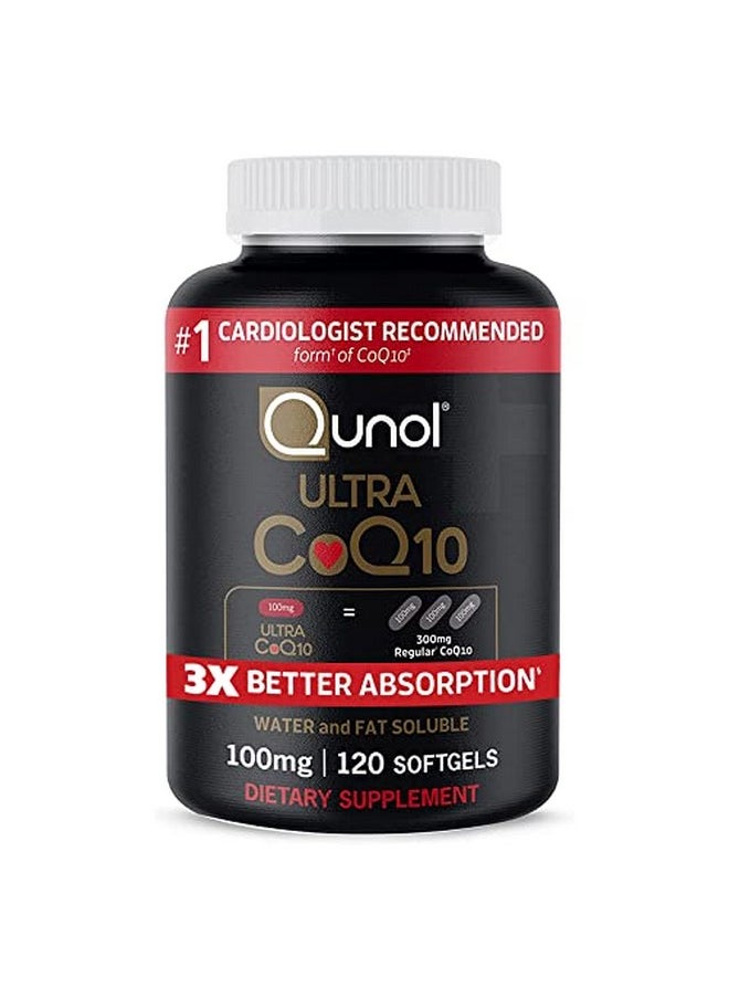 Qunol Coq10 100Mg Softgels Qunol Ultra 3X Better Absorption Coenzyme Q10 Supplements Antioxidant Supplement For Vascular And Heart Health & Energy Production 4 Month Supply 120 Count  - Image 1