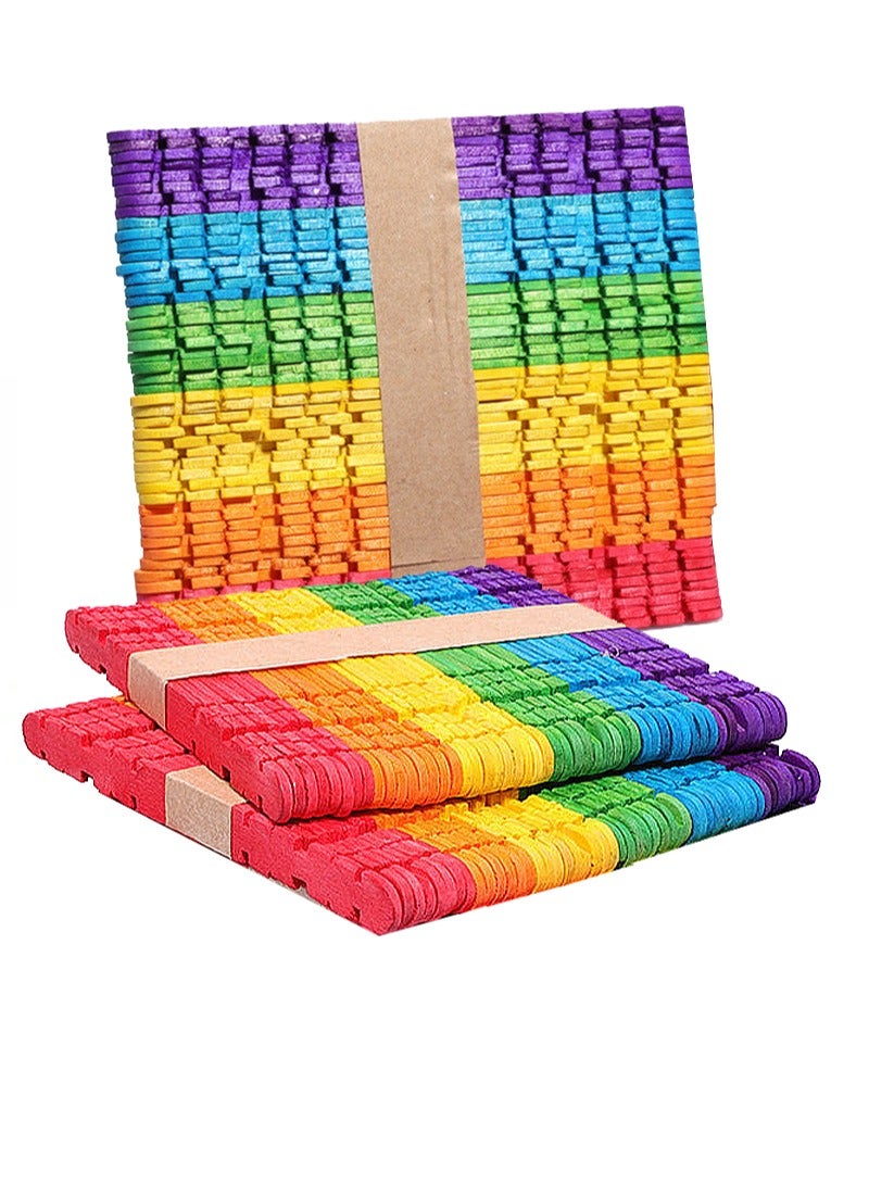 إيه جي دي أعواد خشبية مشرشرة متعددة الألوان للحرف اليدوية لتنمية الذكاء ومهارات الرسم والقدرة العملية لدى الأطفال مكونة من 3 مجموعات* 50 قطعة - Image 2