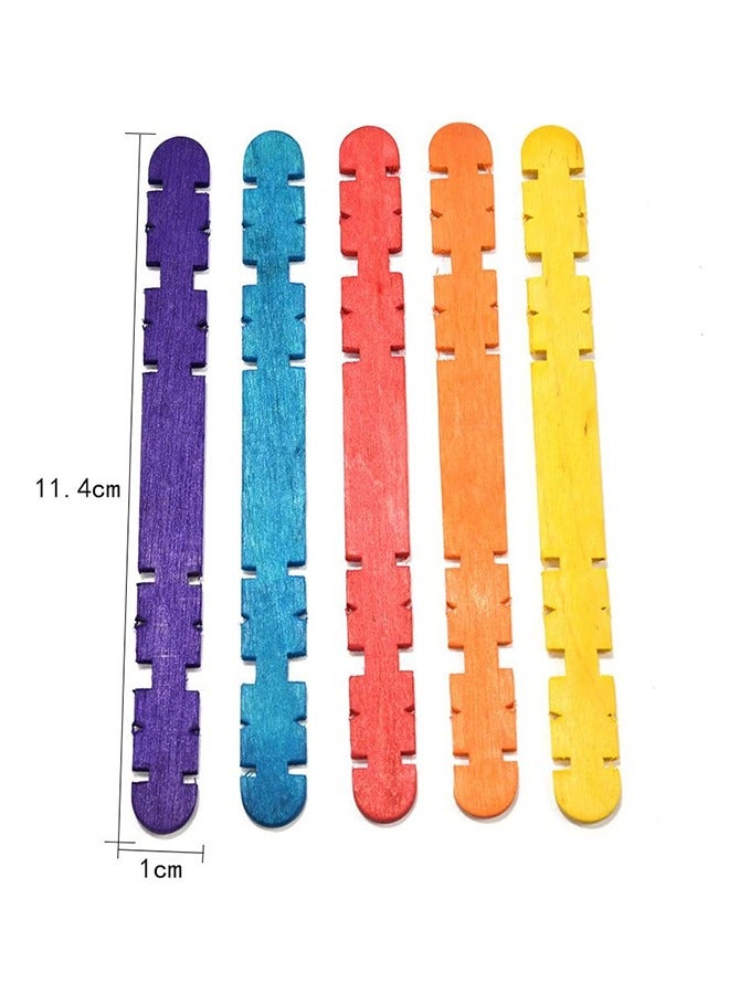 إيه جي دي أعواد خشبية مشرشرة متعددة الألوان للحرف اليدوية لتنمية الذكاء ومهارات الرسم والقدرة العملية لدى الأطفال مكونة من 3 مجموعات* 50 قطعة - Image 5