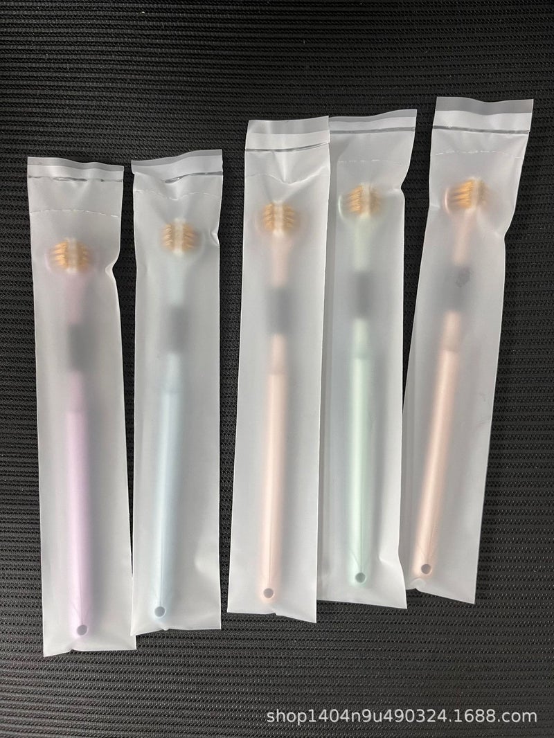 Generic Shake fast explosions three-sided toothbrush three-head gift box package household soft hair cleaning adult daily explosions wholesale generation Gold a bag color random
