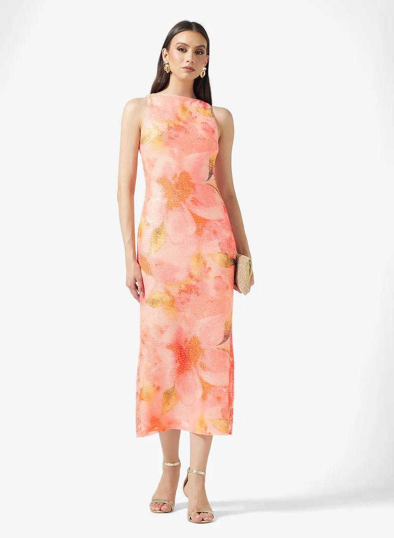 PRETTY LAVISH Lilou Printed Sequin Maxi Dress