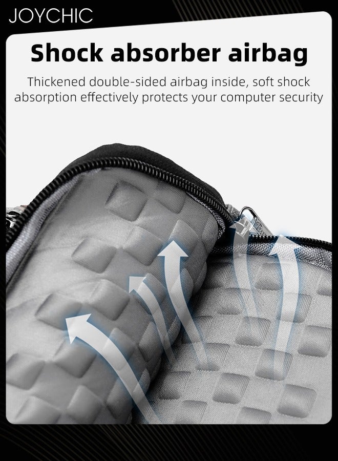 Joychic 13.3/14 Inch Business Multi-Pocket Laptop Sleeve Briefcase Large Capacity Shoulder Bag Electronic Accessories Organizer Waterproof Messenger Carrying Case Black  - Image 2